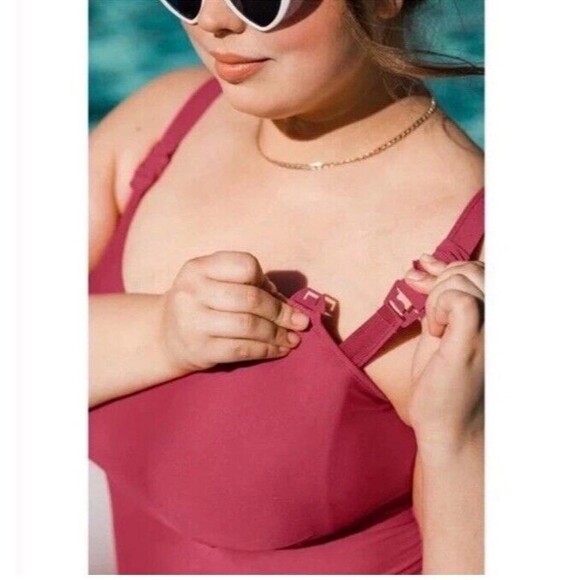 Kindred Bravely Classic One Piece Nursing Maternity Swimsuit Auburn Large Busty - Picture 6 of 8